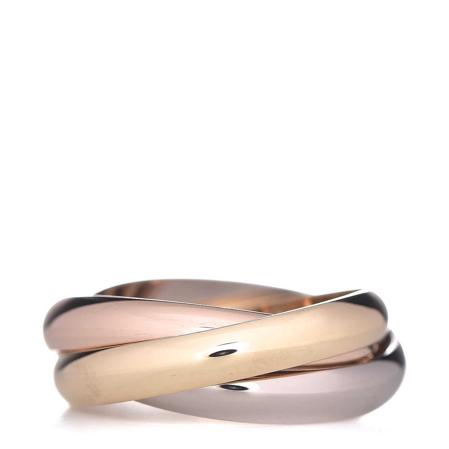 18K Pink Yellow White Gold Classic Trinity Ring 56 7.25