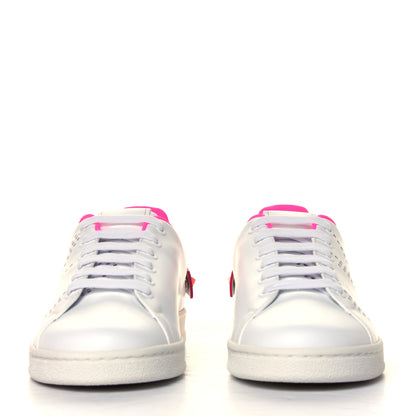 Valentino Garavani Calfskin Womens Backnet Sneakers 38.5 White Fuchsia 2 of 6