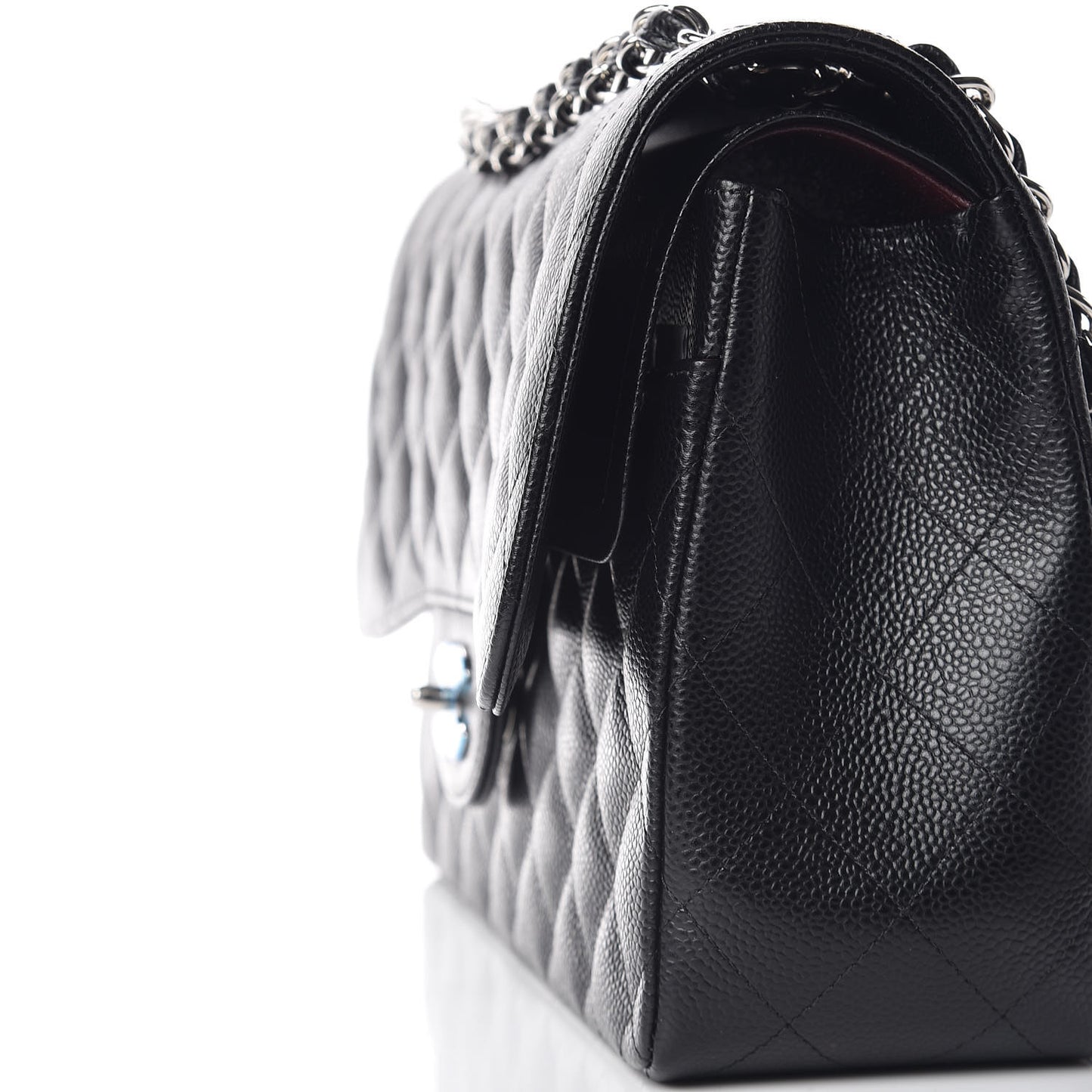 Caviar Quilted Jumbo Double Flap Black