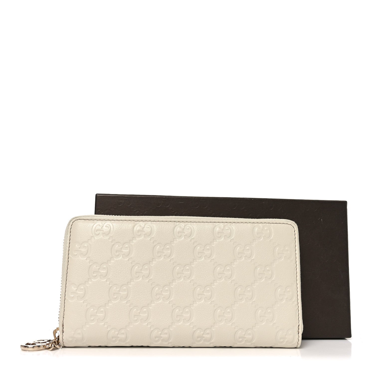 GUCCI 長財布　ホワイト Gucci Guccissima GG Pierce Zip Around Wallet White 1875627