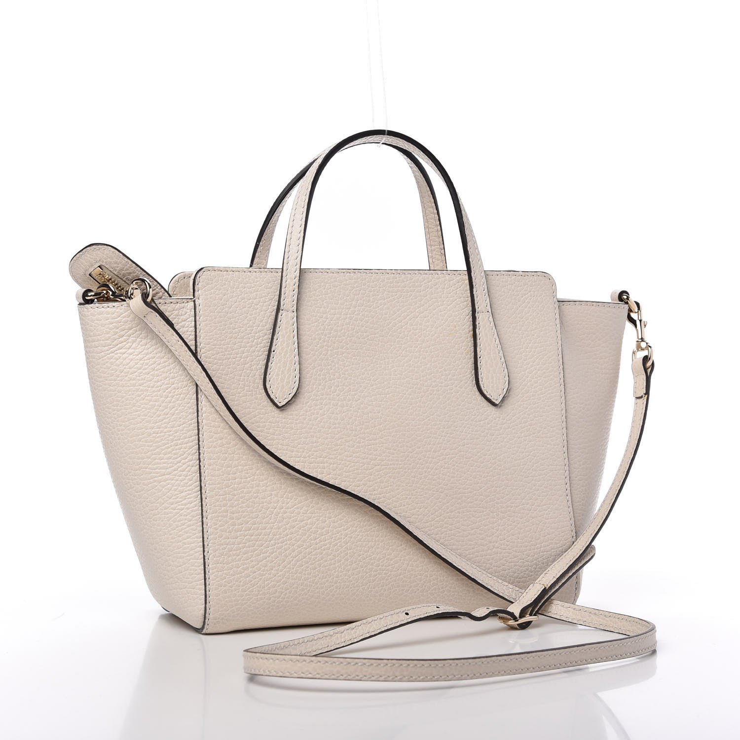 Gucci Dollar Calfskin Mini Swing Top Handle Bag Mystic White 3 of 10