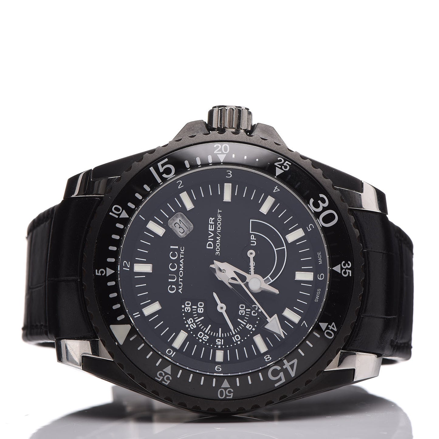 Stainless Steel Alligator 45mm Dive Automatic Watch Black