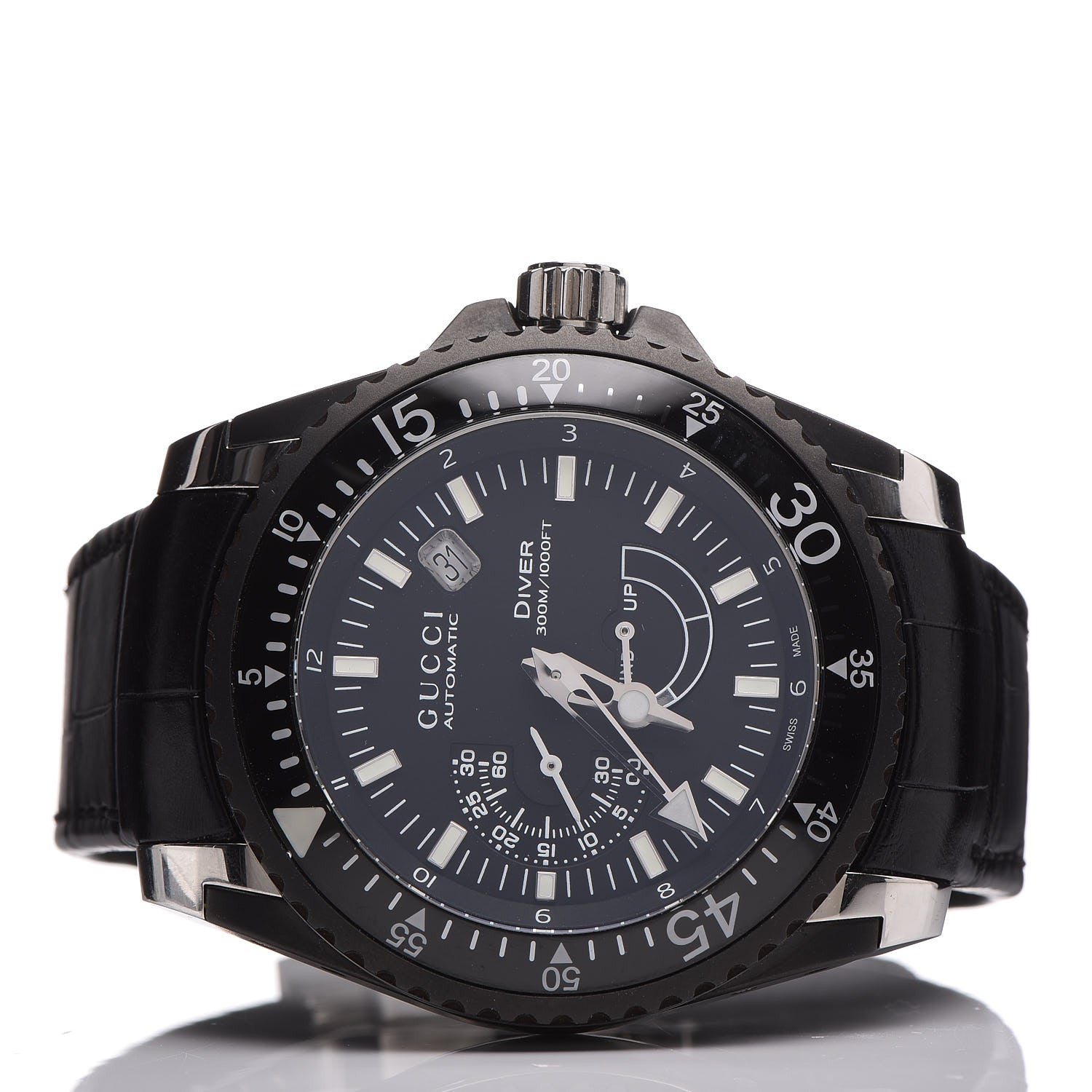Gucci Stainless Steel Alligator 45mm Dive Automatic Watch Black 3 of 6