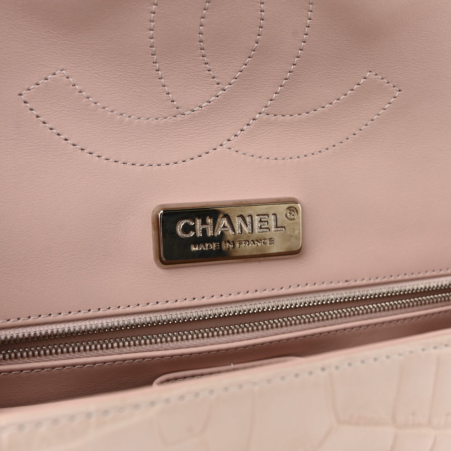 Alligator Jumbo Double Flap Light Pink
