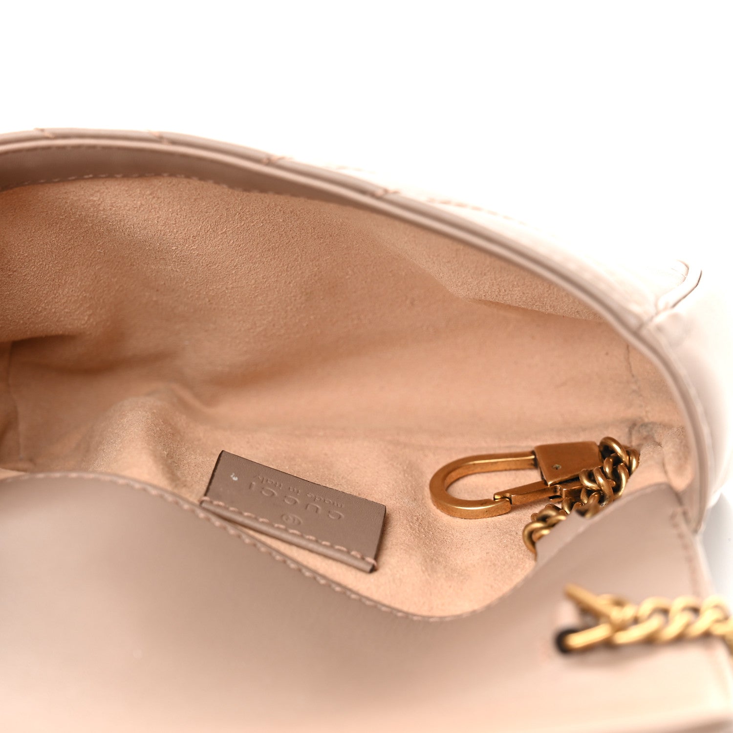 Gucci Calfskin Matelasse Super Mini GG Marmont Shoulder Bag Porcelain Rose 5 of 11