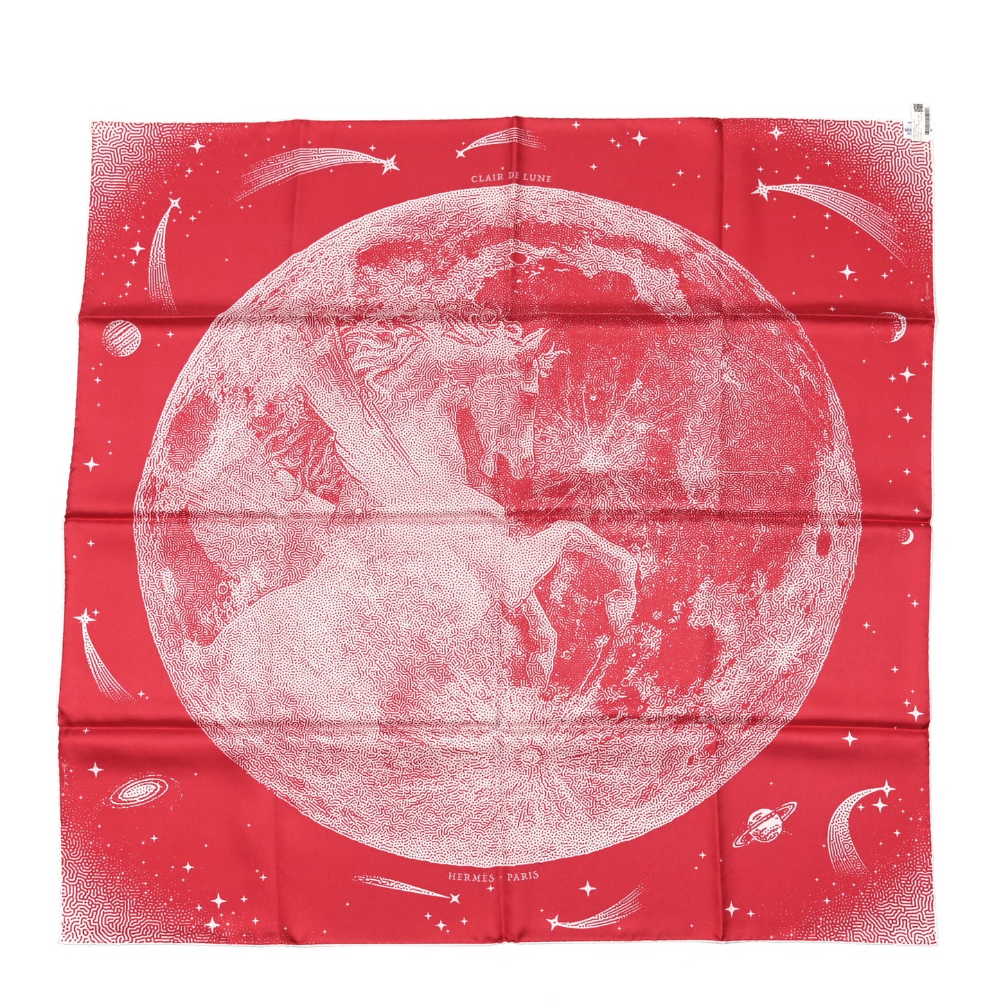 Silk Clair De Lune Double Face Scarf 90 Rose Vif White Rouge