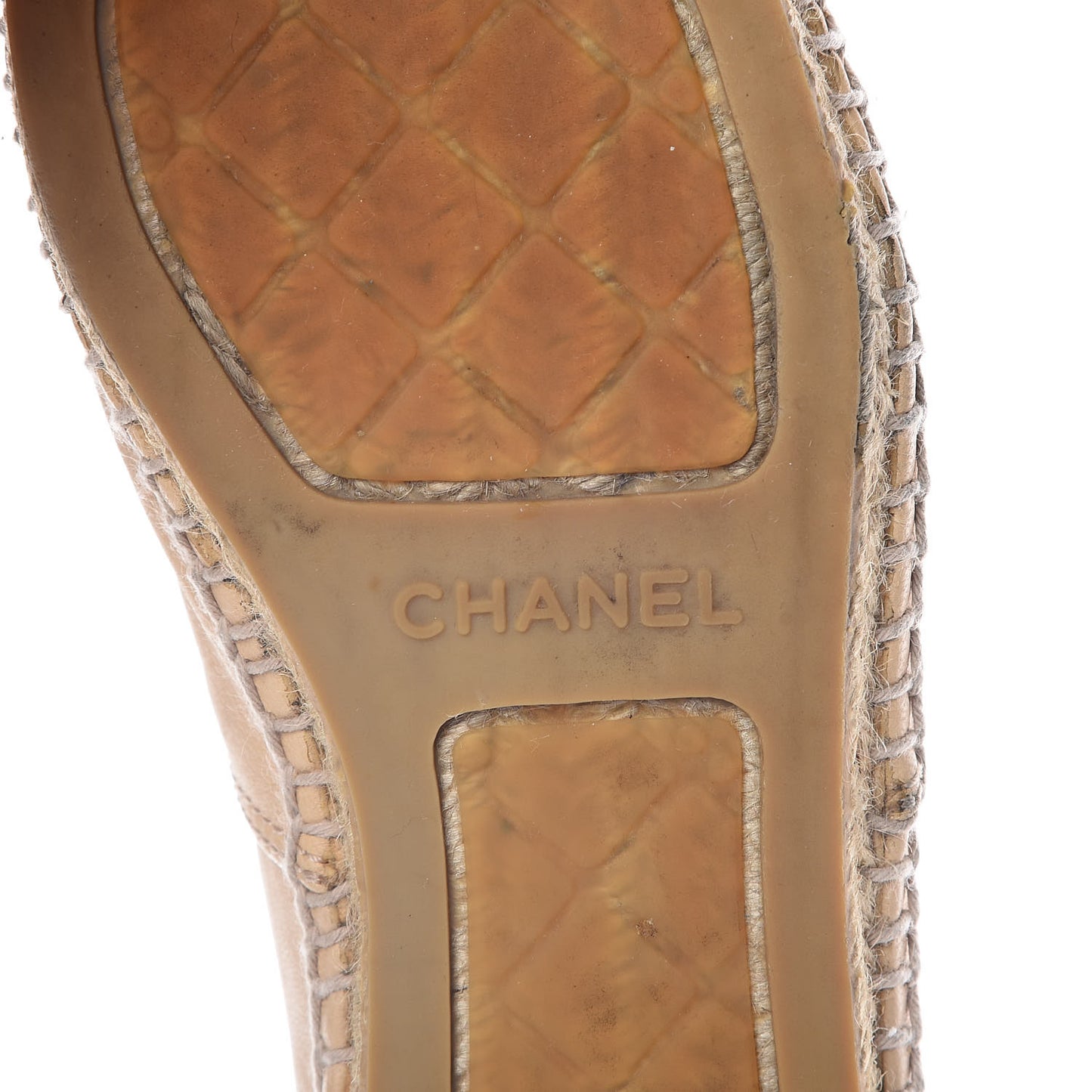Lambskin CC Espadrilles 38 Beige Black