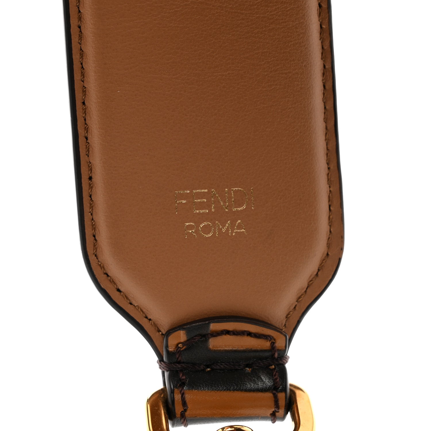 Fendi Vitello Century Bi-Color FF 1974 Embossed Strap You Maya Black 3 of 4