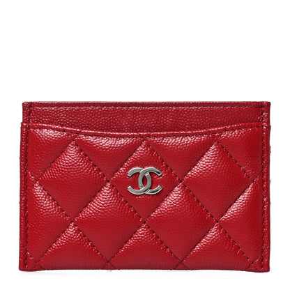 Chanel Caviar Quilted Card Holder Red 1 of 9