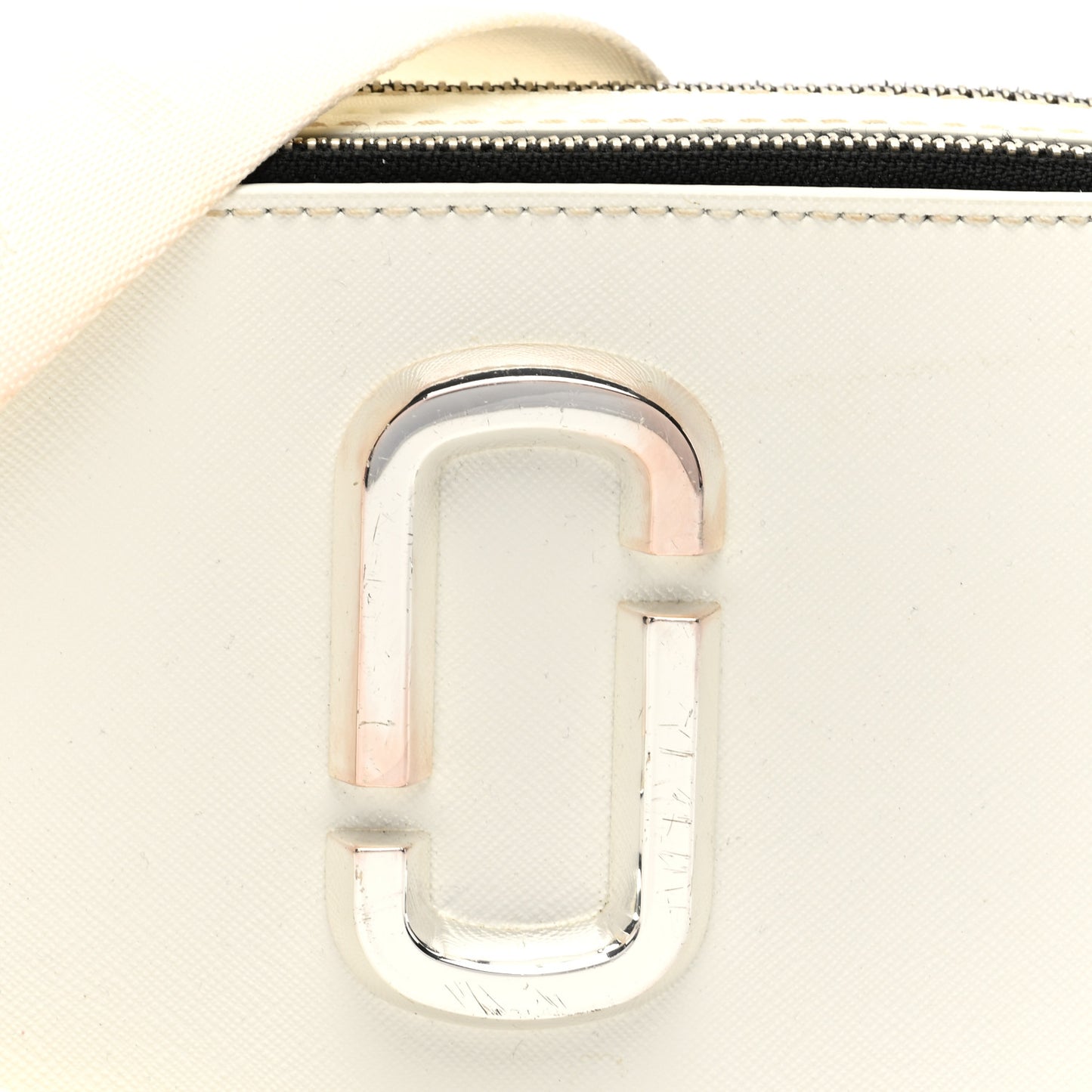 Saffiano Small Snapshot Camera Bag White