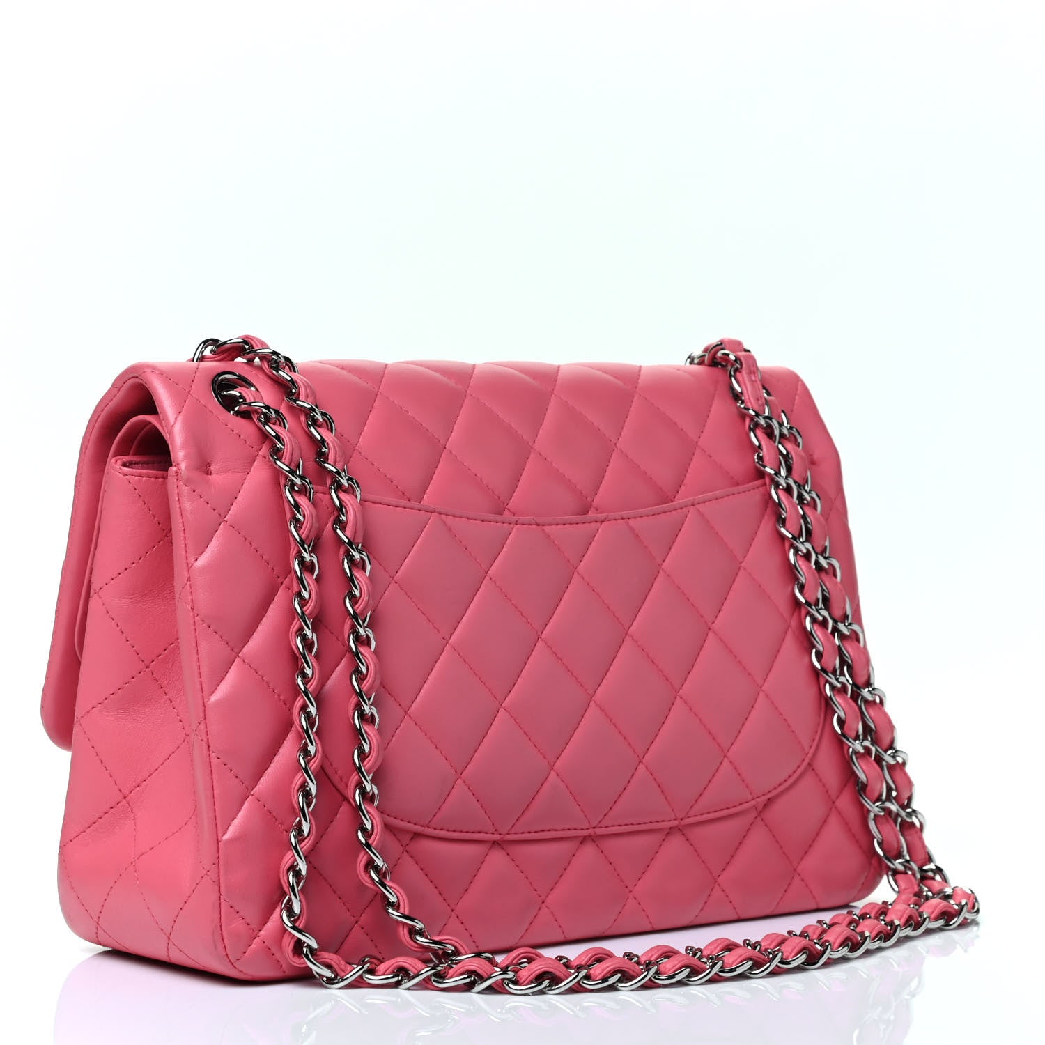 Chanel Lambskin Quilted Jumbo Double Flap Pink 2 of 4