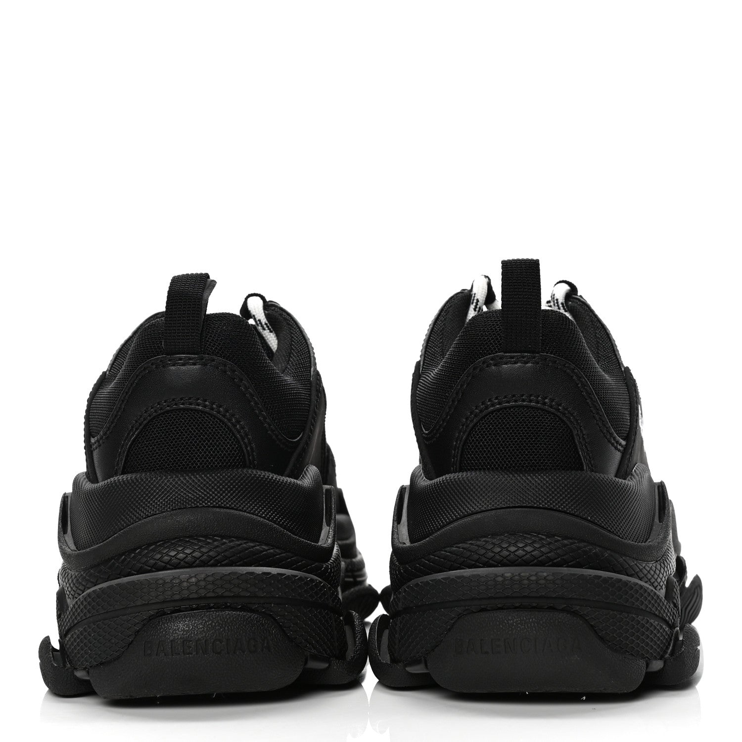 Balenciaga Fabric Mesh Womens Triple S Sneakers 37 Black 5 of 8