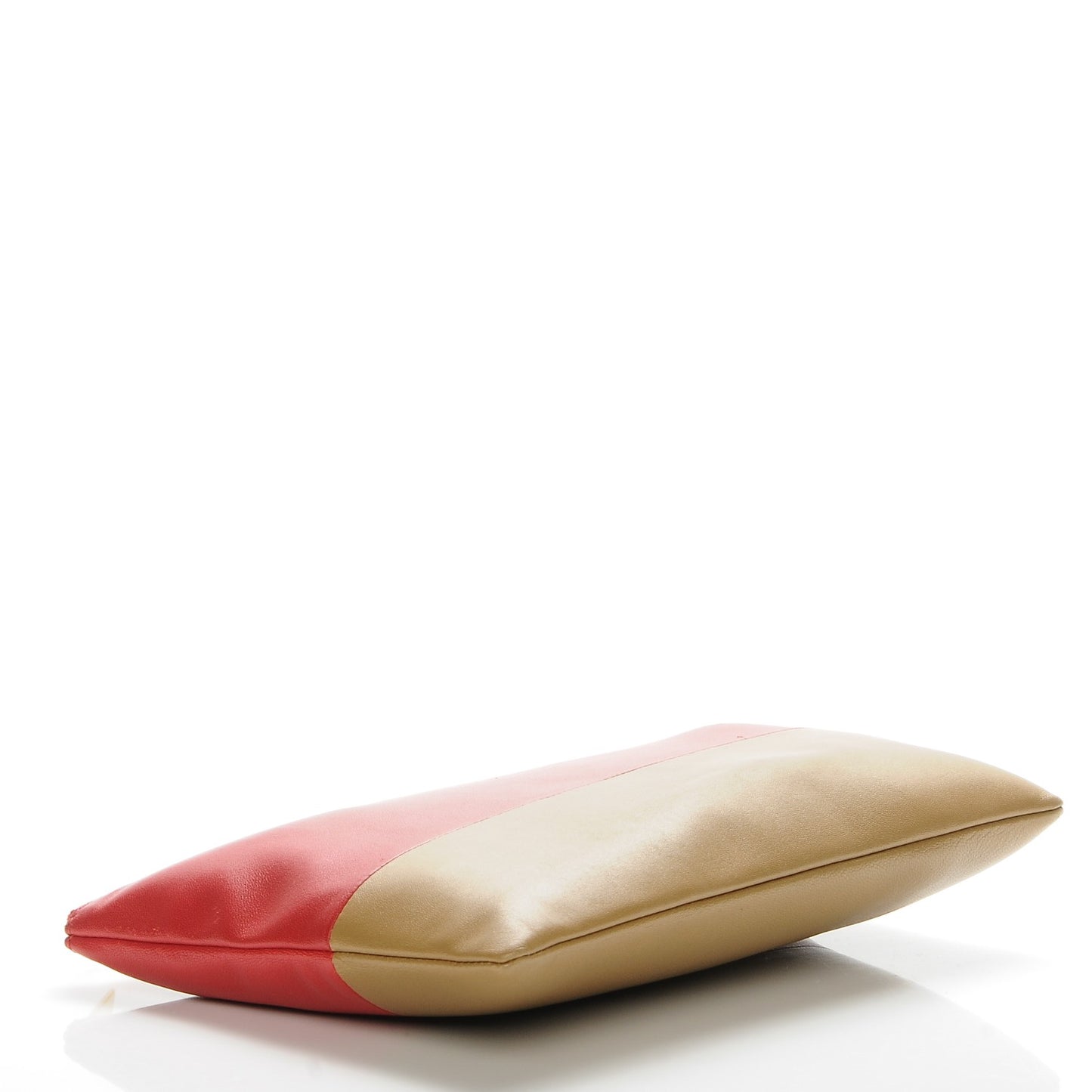 Lambskin Bi-Color Solo Clutch Pouch Raspberry Butter