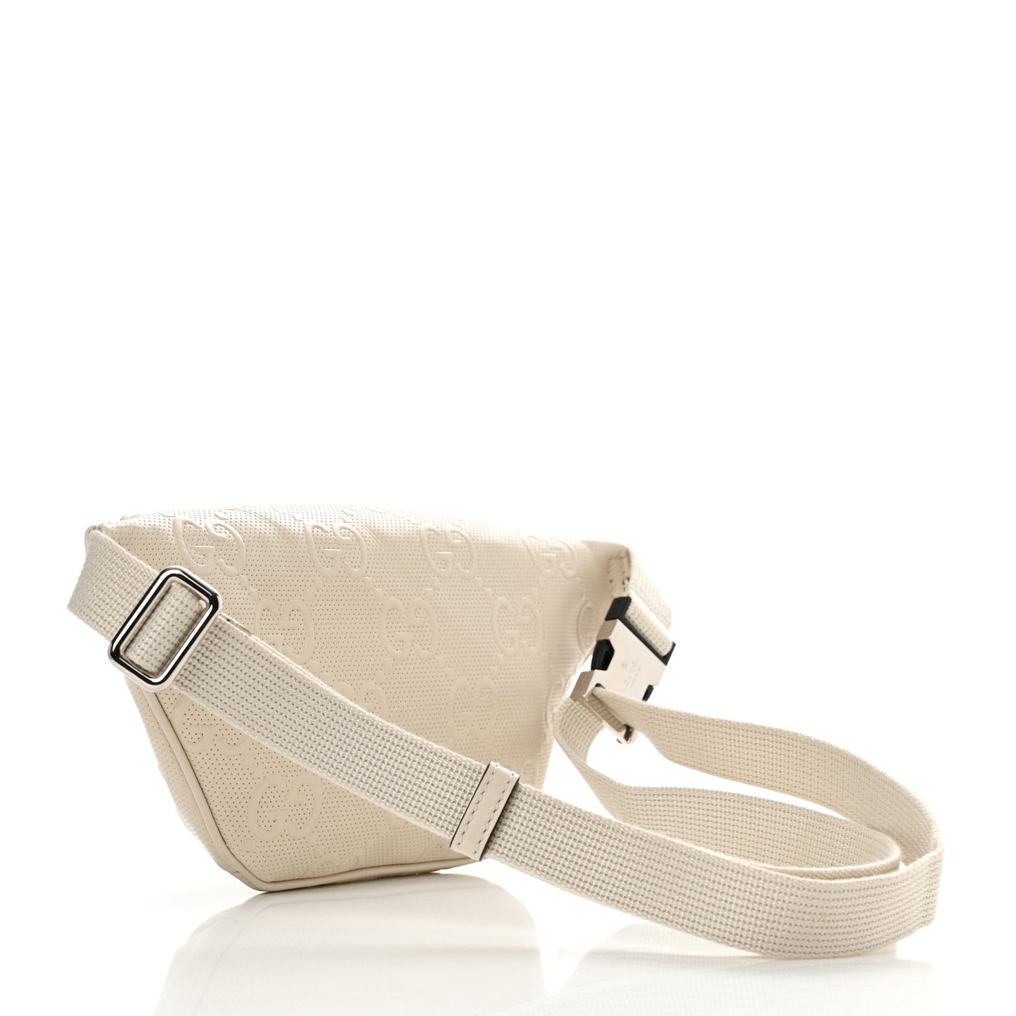 Calfskin GG Tennis Embossed Belt Bag Mystic White