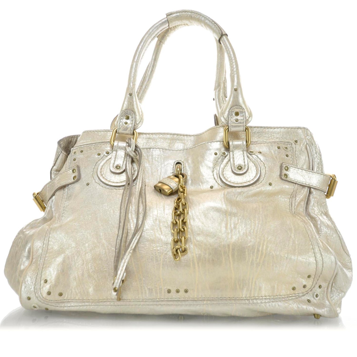 Leather Large Paddington Tote Metallic