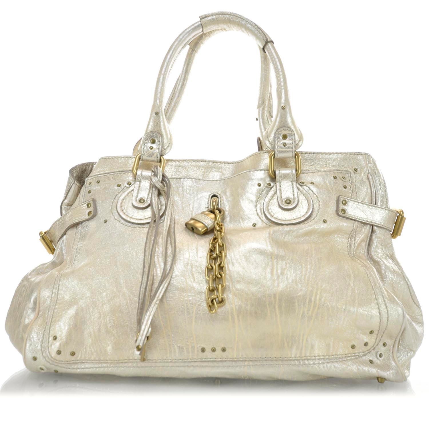 Chloe Leather Large Paddington Tote Metallic 1 of 10