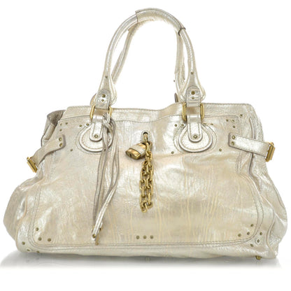 Chloe Leather Large Paddington Tote Metallic 1 of 10
