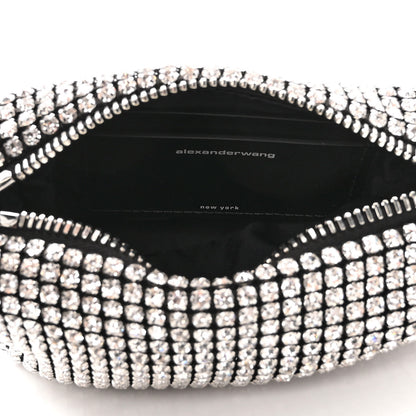 Alexander Wang Mesh Crystal Rhinestone Mini Heiress Pouch Black Silver 5 of 9