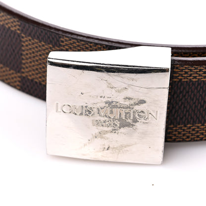 Louis Vuitton Damier Ebene LV Paris Buckle Belt 80 32 Silver 8 of 8