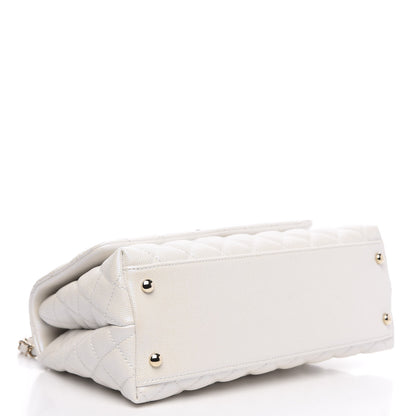Chanel Iridescent Caviar Quilted Small Coco Handle Flap White 4 of 11