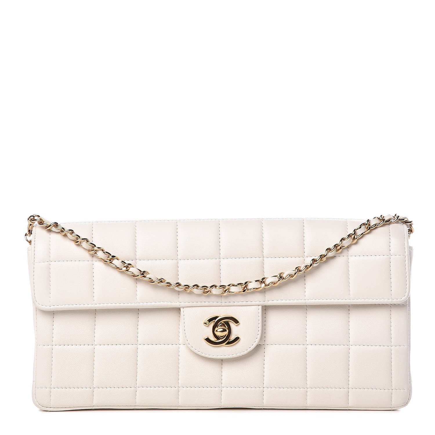 Chanel Lambskin East West Chocolate Bar Flap White 1 of 12