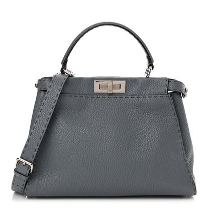 Fendi Cuoio Romano Selleria Bi-Color Medium Peekaboo Iconic Satchel Nube Bordeaux 1 of 11