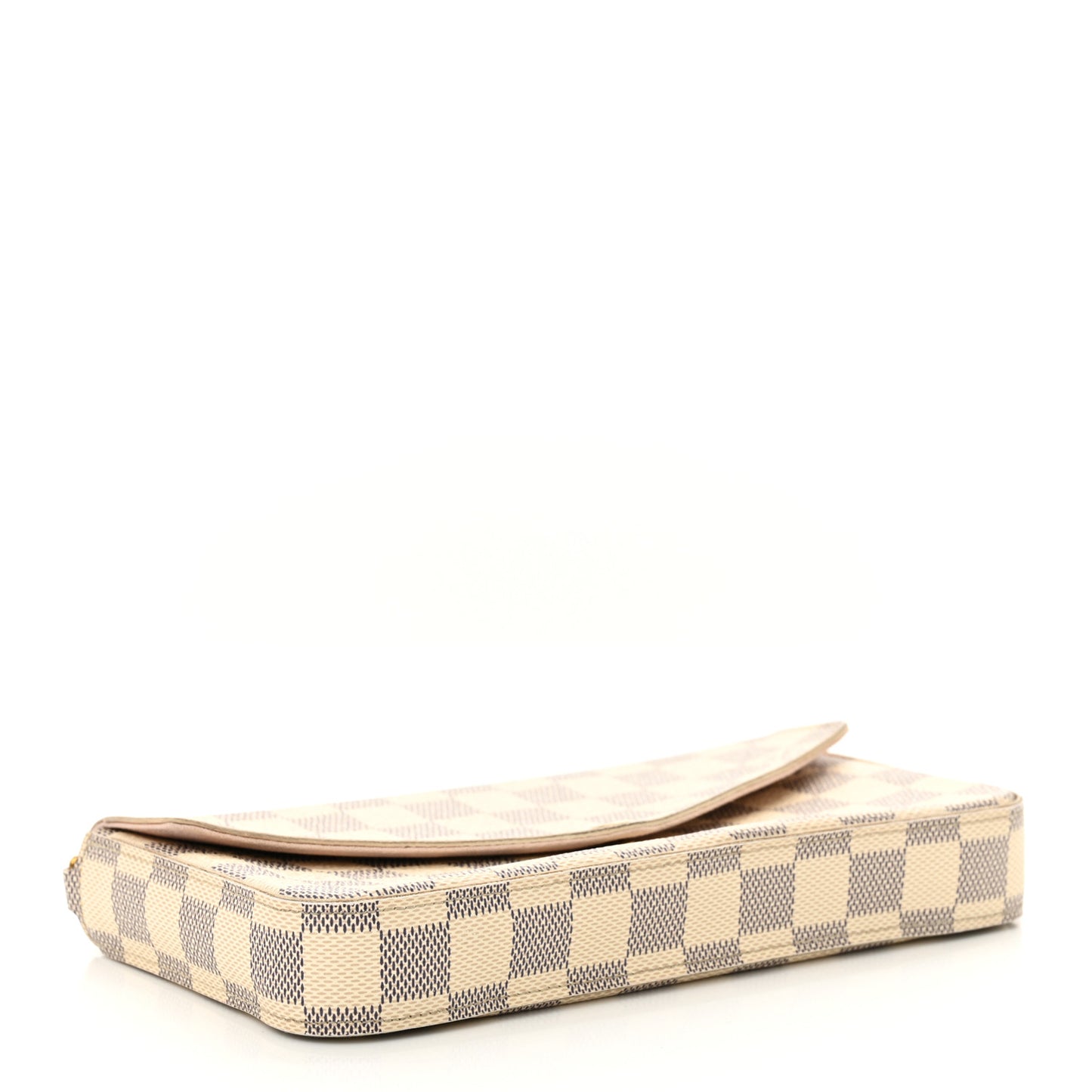 Damier Azur Pochette Felicie Chain Wallet Rose Ballerine