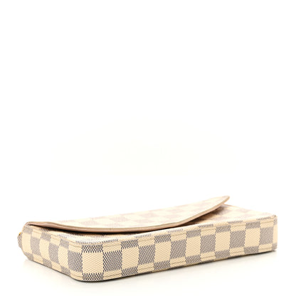 Louis Vuitton Damier Azur Pochette Felicie Chain Wallet Rose Ballerine 5 of 15