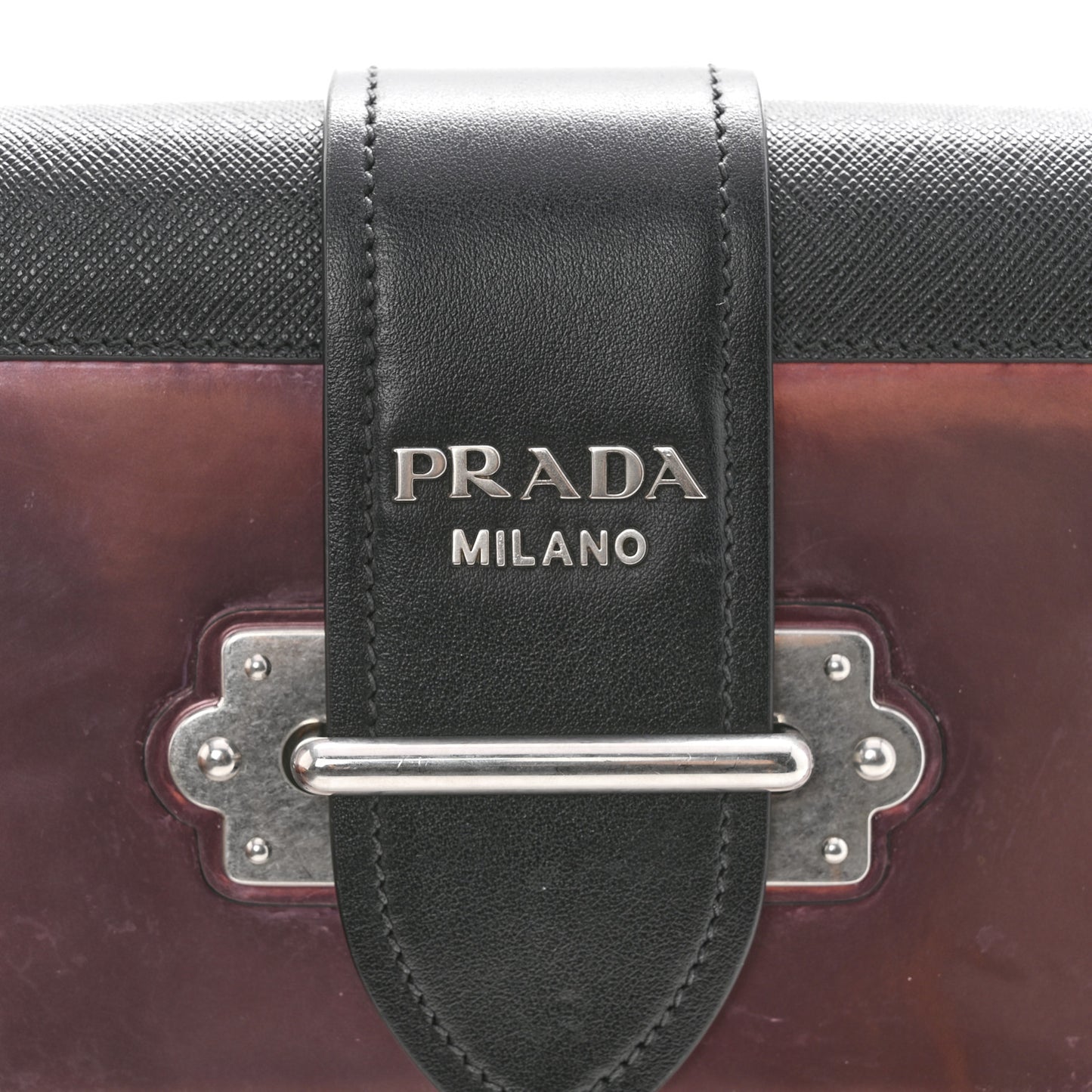 Metallic Vitello Saffiano Cahier Bag Ibisco Black