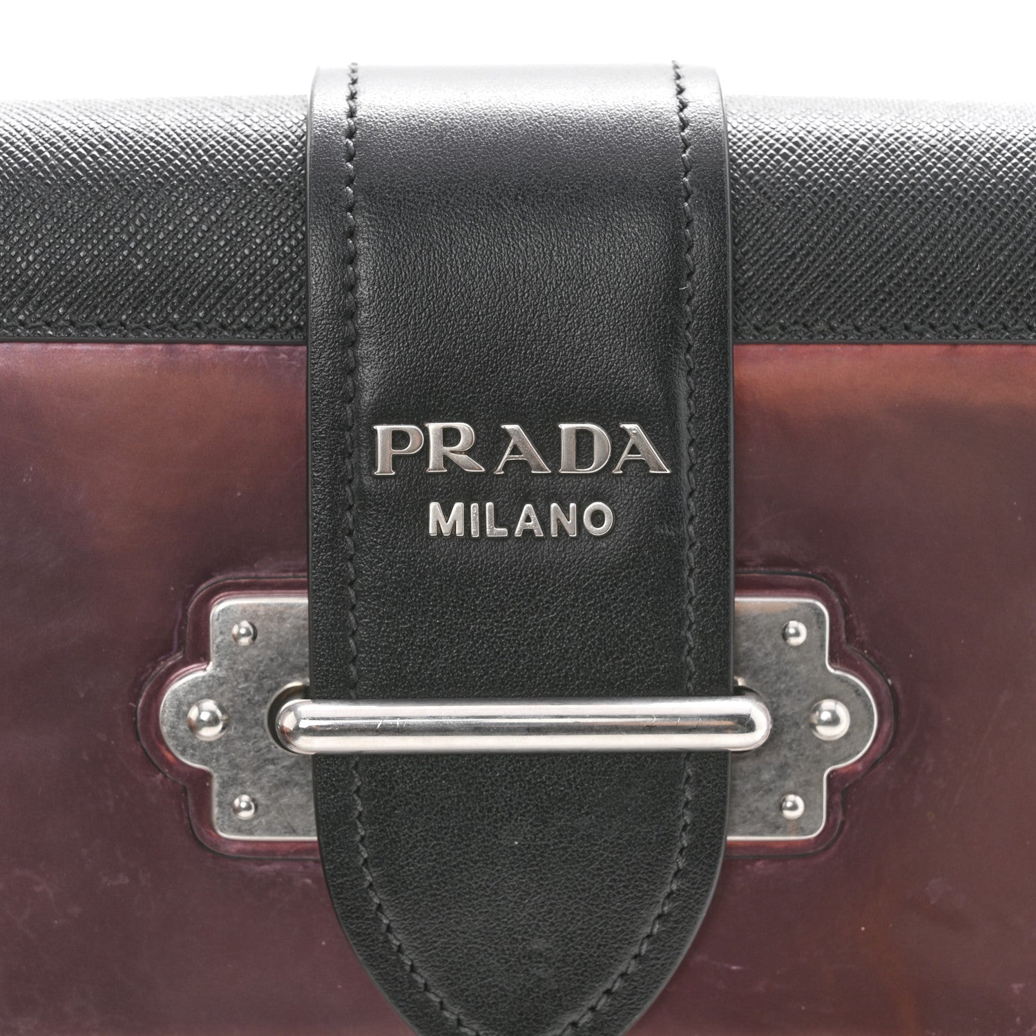 Prada Metallic Vitello Saffiano Cahier Bag Ibisco Black 10 of 13