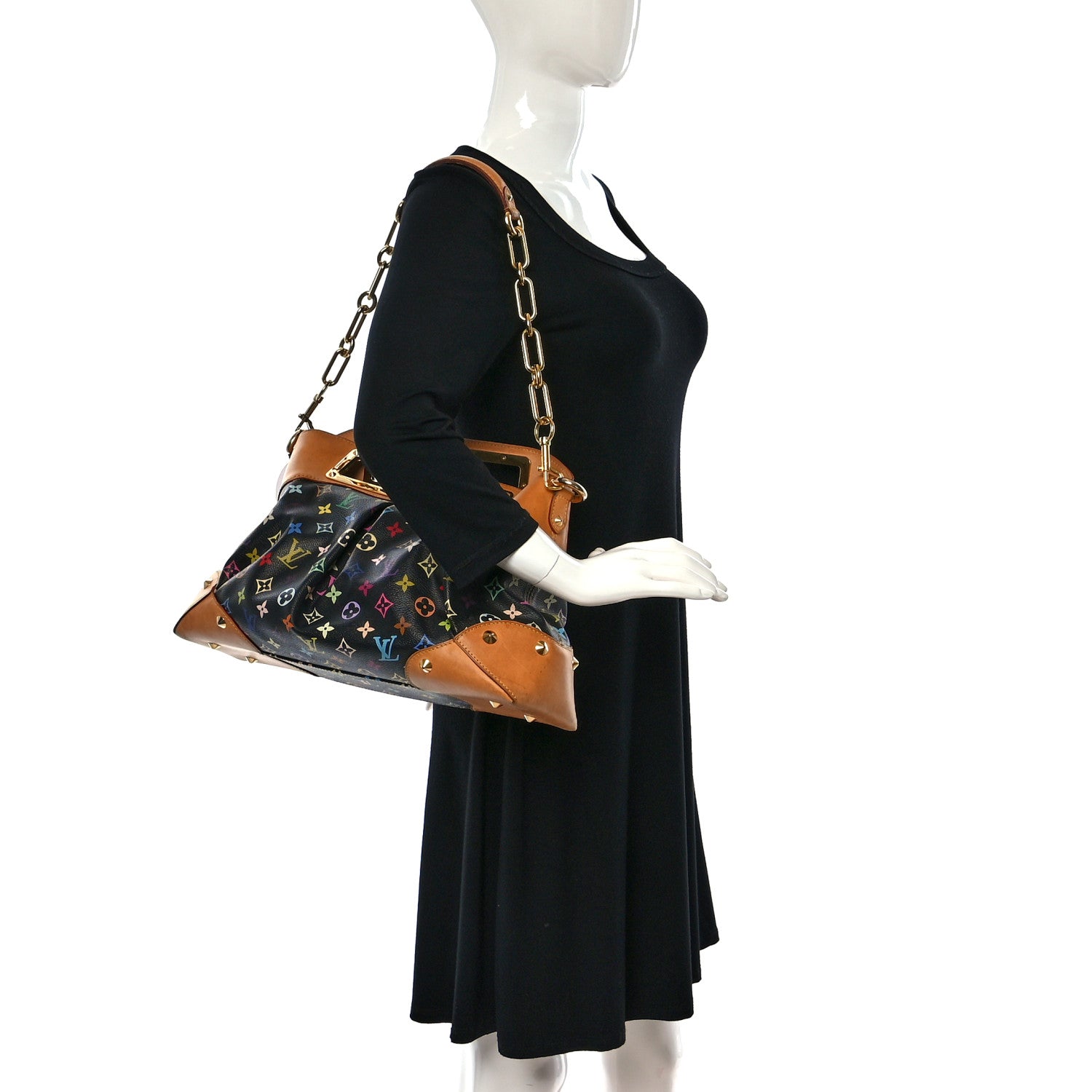 Louis Vuitton Monogram Multicolor Judy GM Black 3 of 8