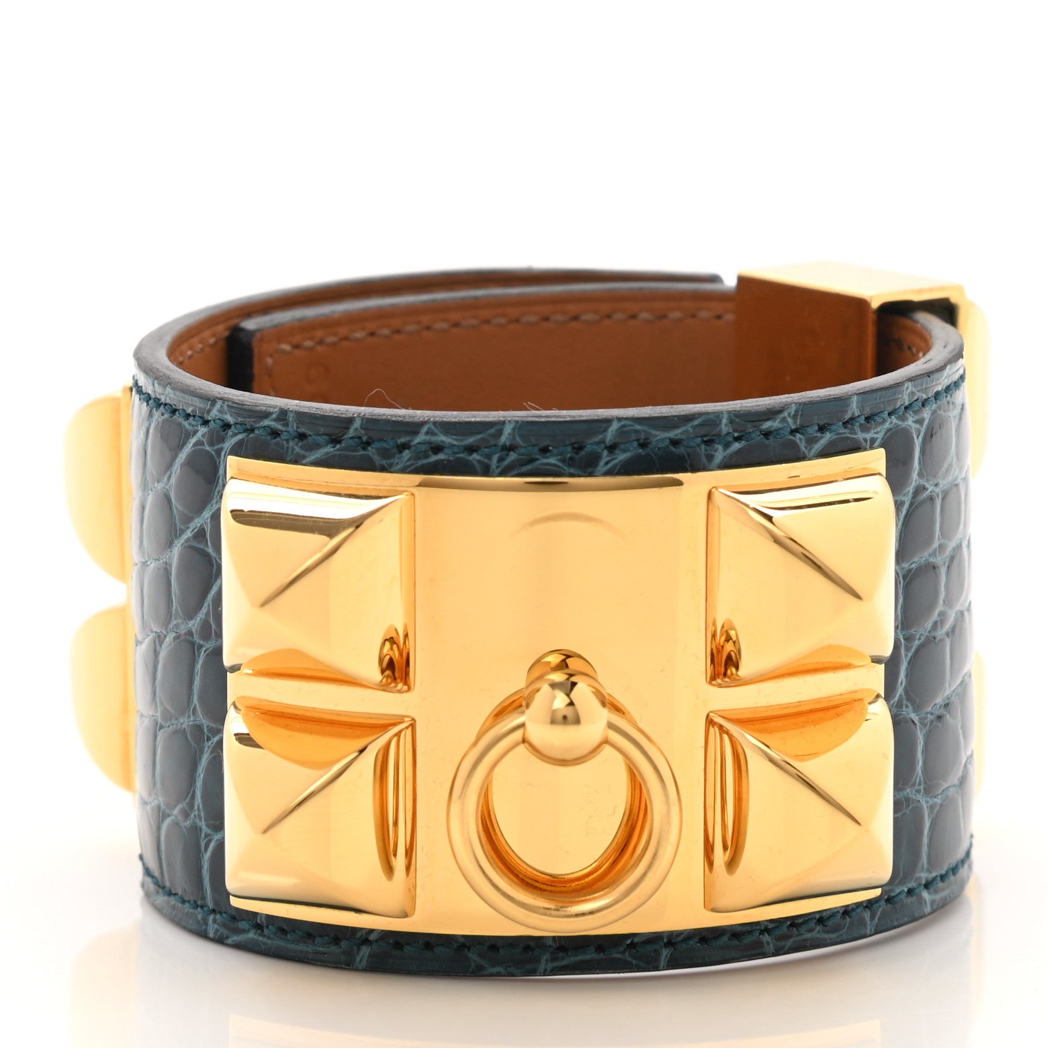 Hermes Shiny Alligator Collier De Chien CDC Bracelet S Colvert 3 of 6