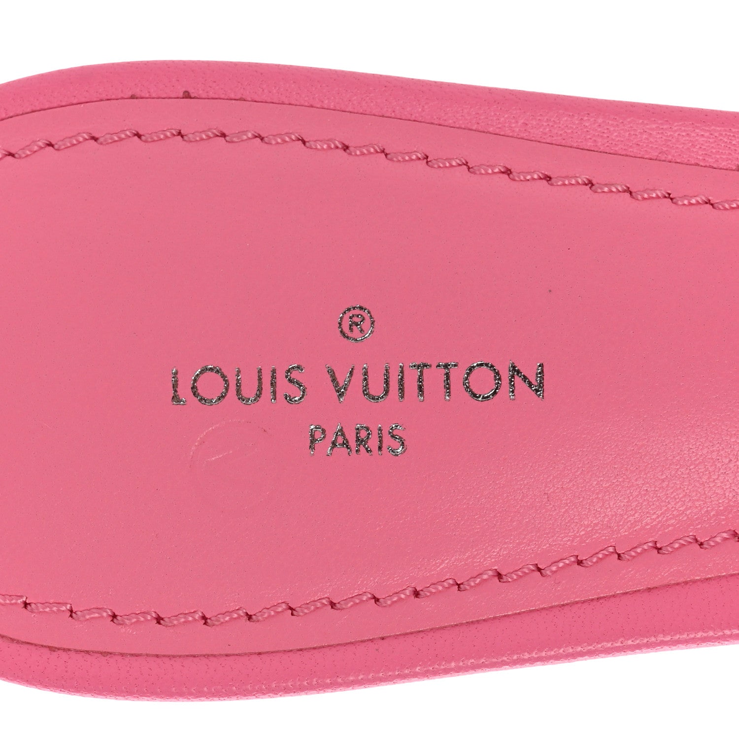 Louis Vuitton Lambskin Embossed Monogram Revival Mid Heel Mules 40 Rose Pop 7 of 12