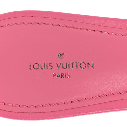 Louis Vuitton Lambskin Embossed Monogram Revival Mid Heel Mules 40 Rose Pop 7 of 12