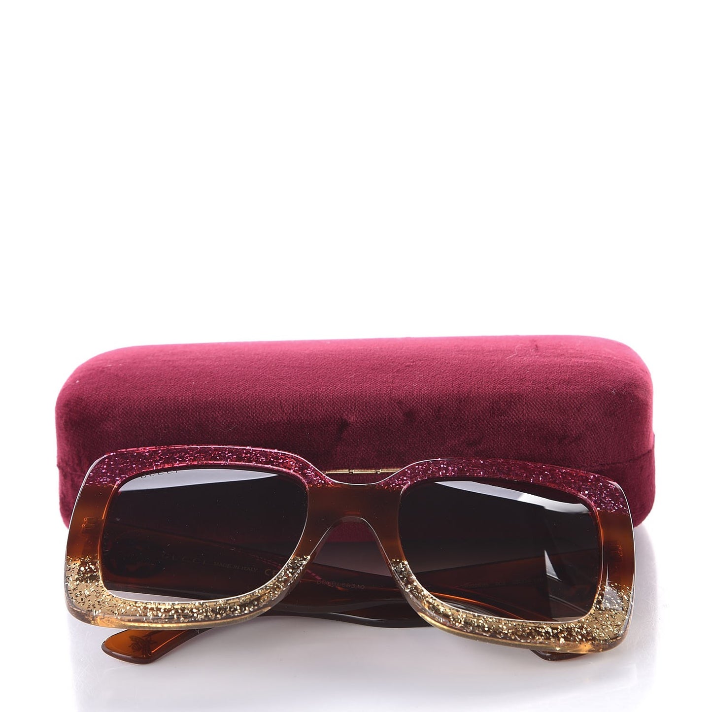 Square Frame GG0083S Sunglasses Glitter Pink Multi