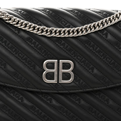 Balenciaga Calfskin Logo Matelasse M BB Chain Shoulder Bag Black 7 of 9
