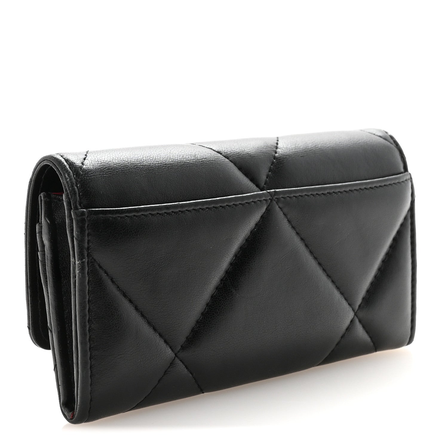 Chanel Lambskin Quilted Chanel 19 Flap Wallet Black 3 of 9