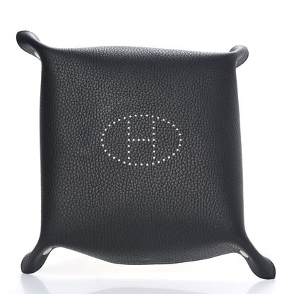 Hermes Taurillon Clemence Mises et Relances MM Change Tray Black Lime 3 of 5