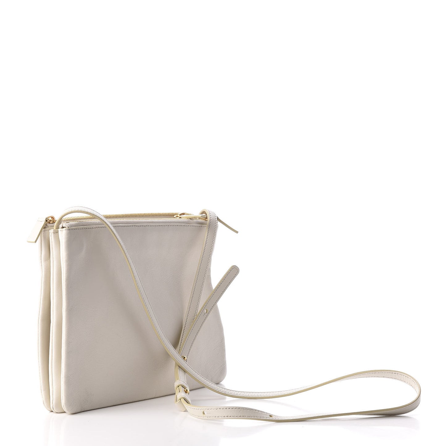 Lambskin Large Trio Crossbody Bag White