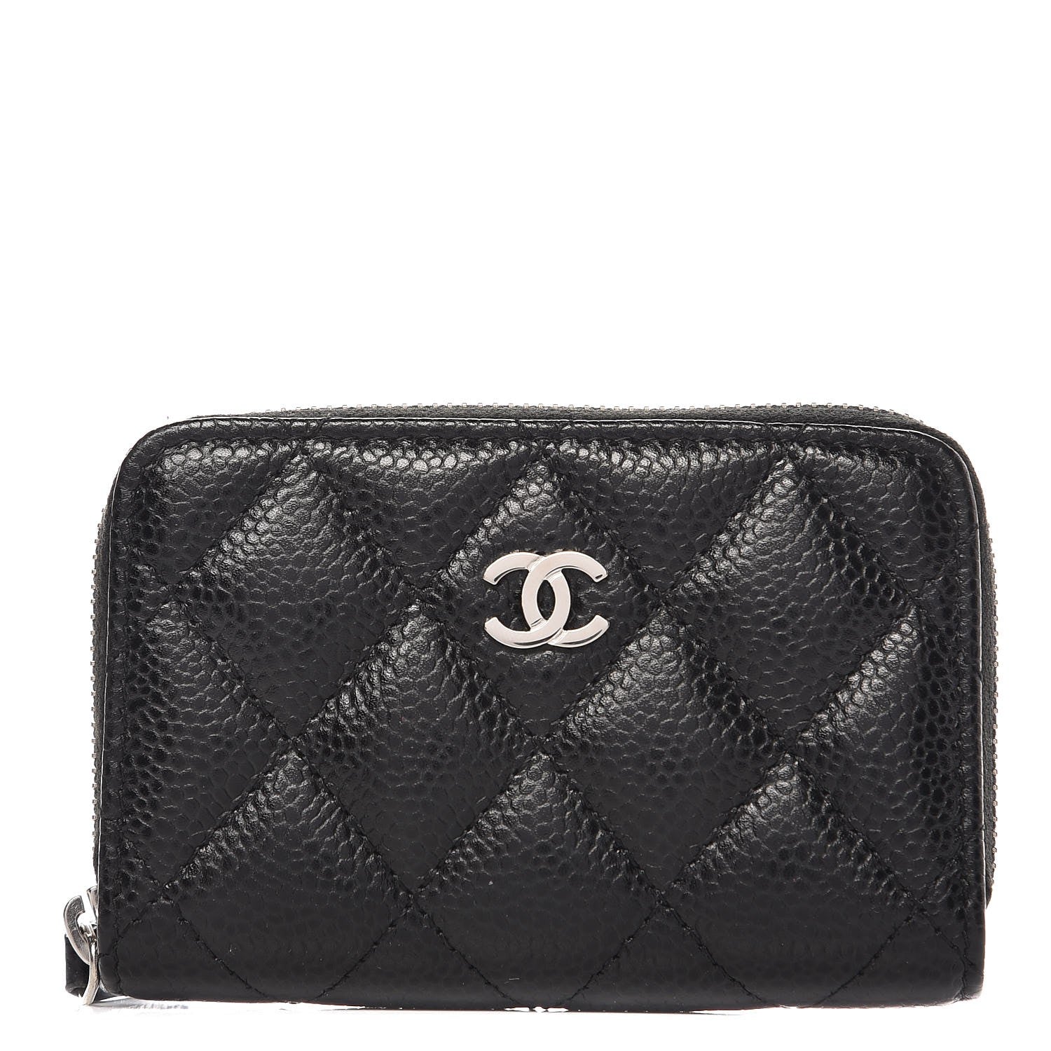 Chanel Caviar Quilted Zip Coin Purse Black 1 of 8