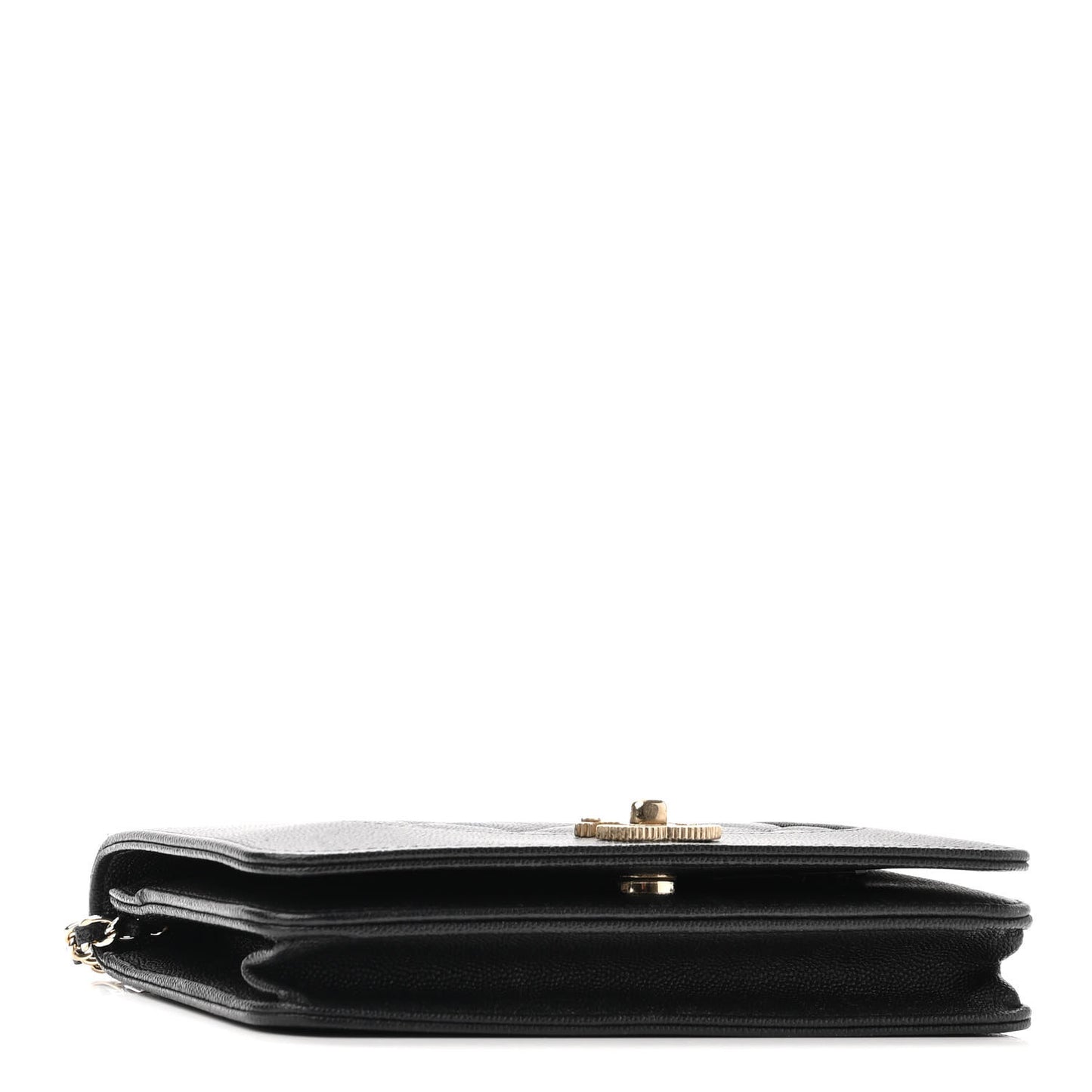 Caviar Quilted Vintage Mademoiselle Wallet On Chain WOC Black