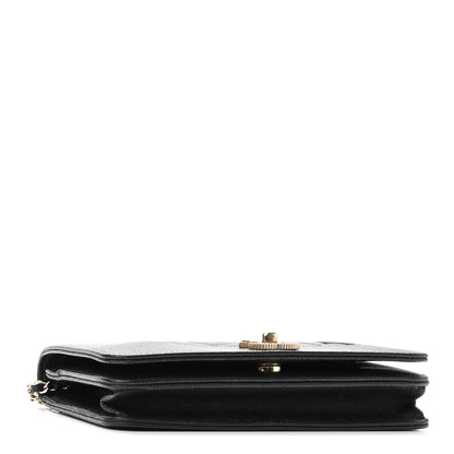 Chanel Caviar Quilted Vintage Mademoiselle Wallet On Chain WOC Black 4 of 12