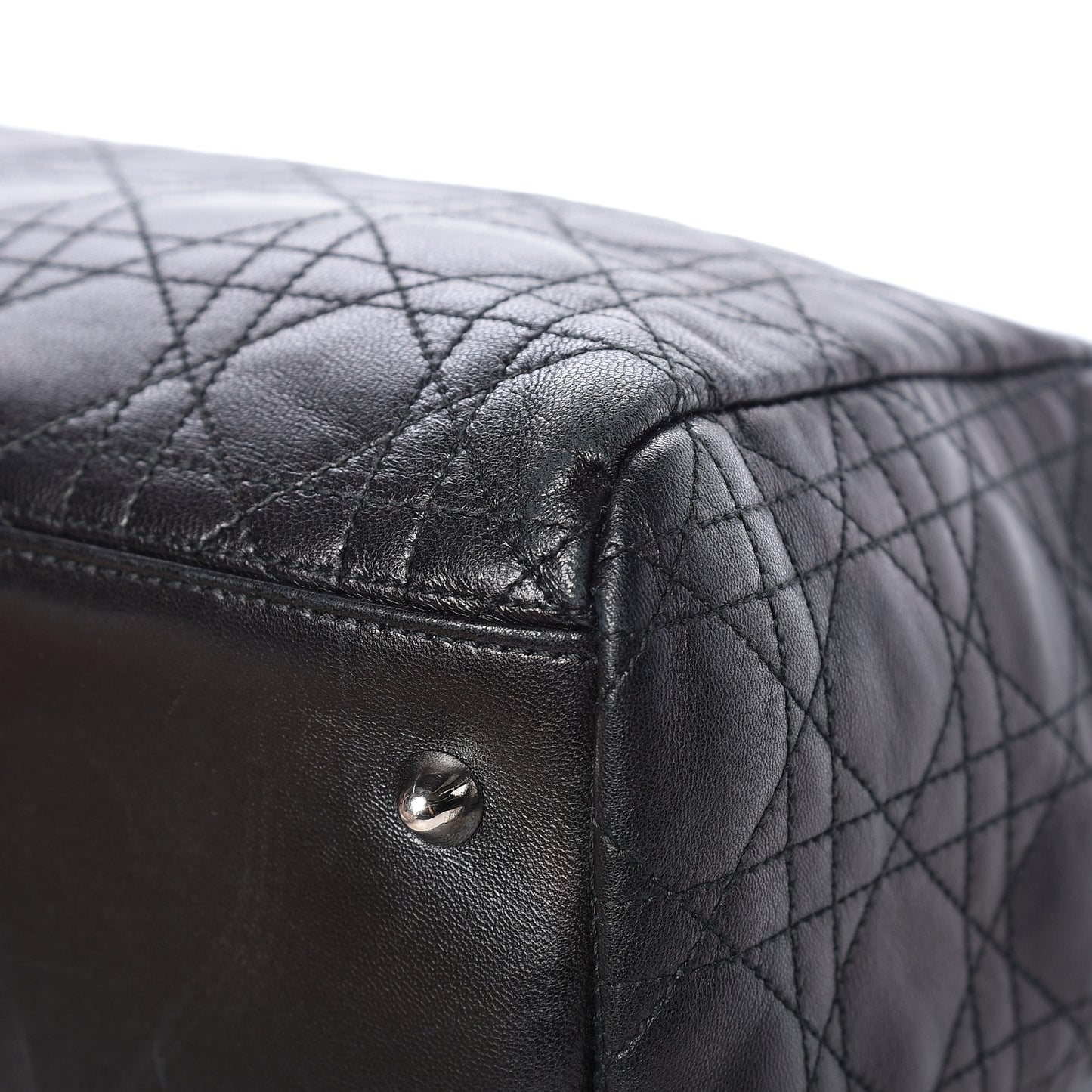 Lambskin Cannage Large Dior Soft Shopping Tote Black