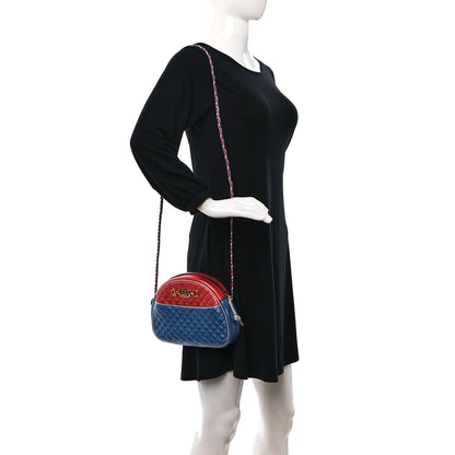Gucci Laminated Nappa Trapuntata Mini Zumi Dome Shoulder Bag Rosso Marine Argento 2 of 11