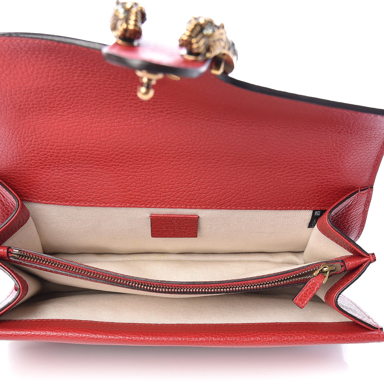 Gucci Dollar Calfskin Swarovski Crystal Small Dionysus Shoulder Bag Hibiscus Red 5 of 10