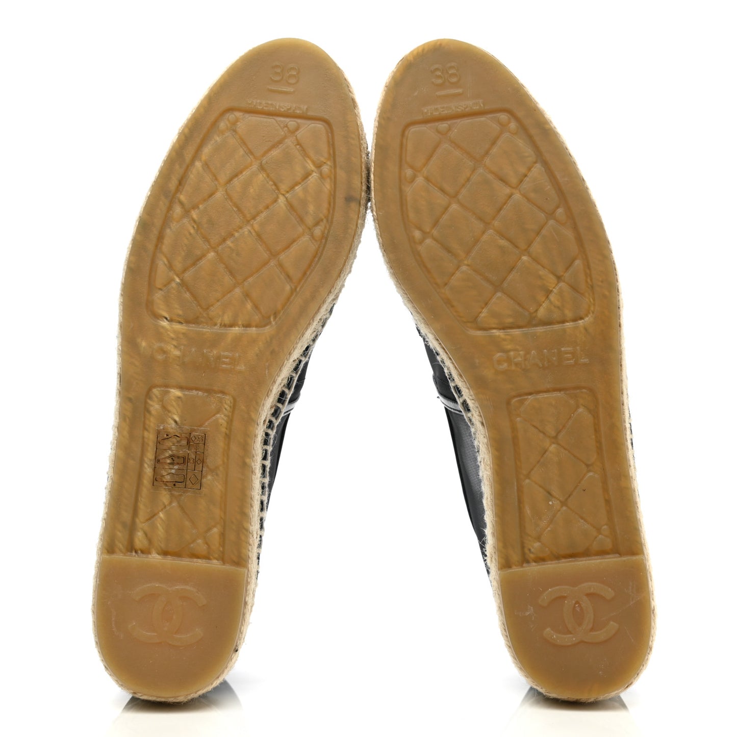 Mesh Grosgrain CC Espadrilles 38 Black