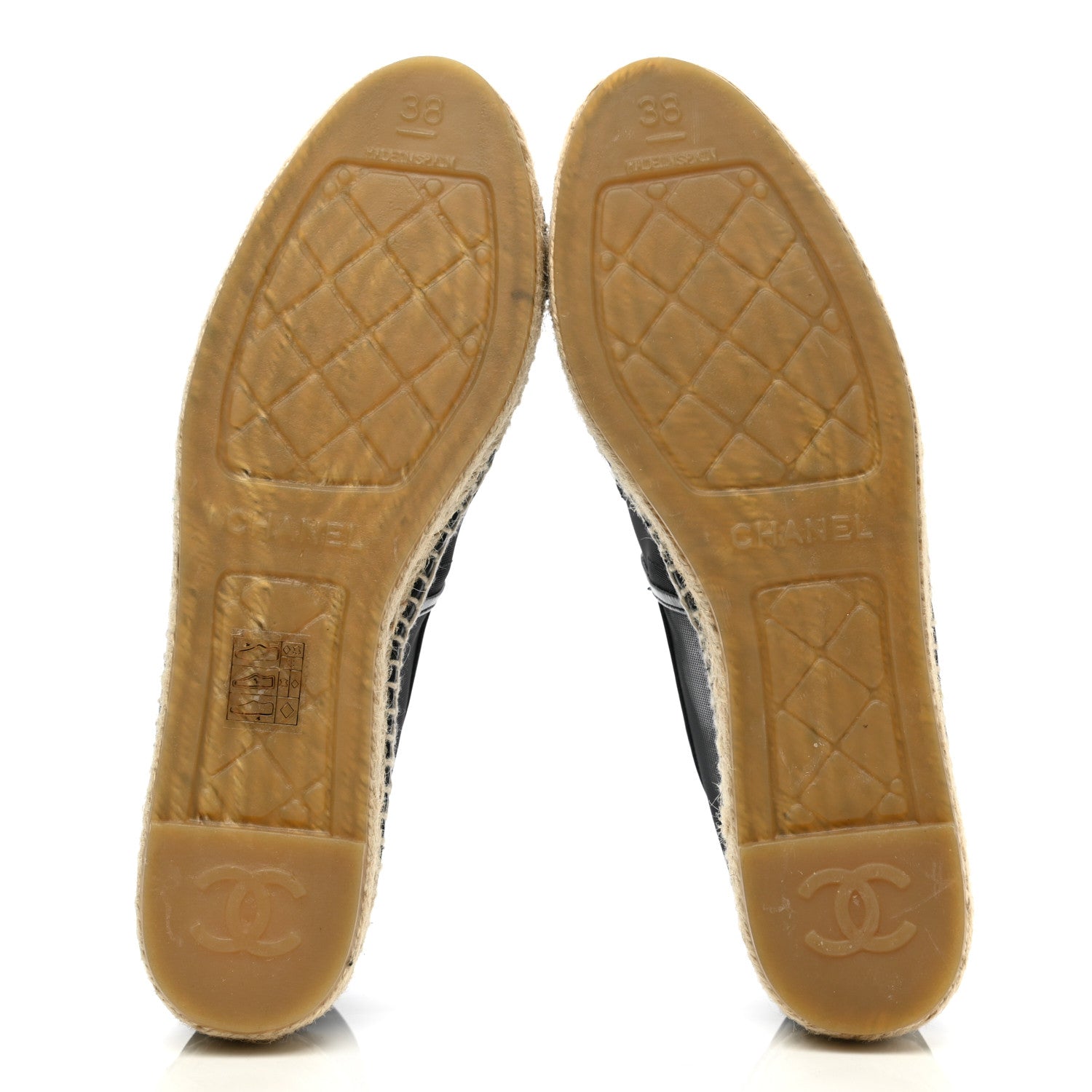 Chanel Mesh Grosgrain CC Espadrilles 38 Black 5 of 10