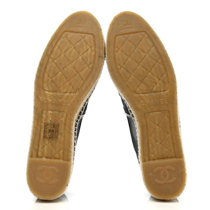 Chanel Mesh Grosgrain CC Espadrilles 38 Black 5 of 10