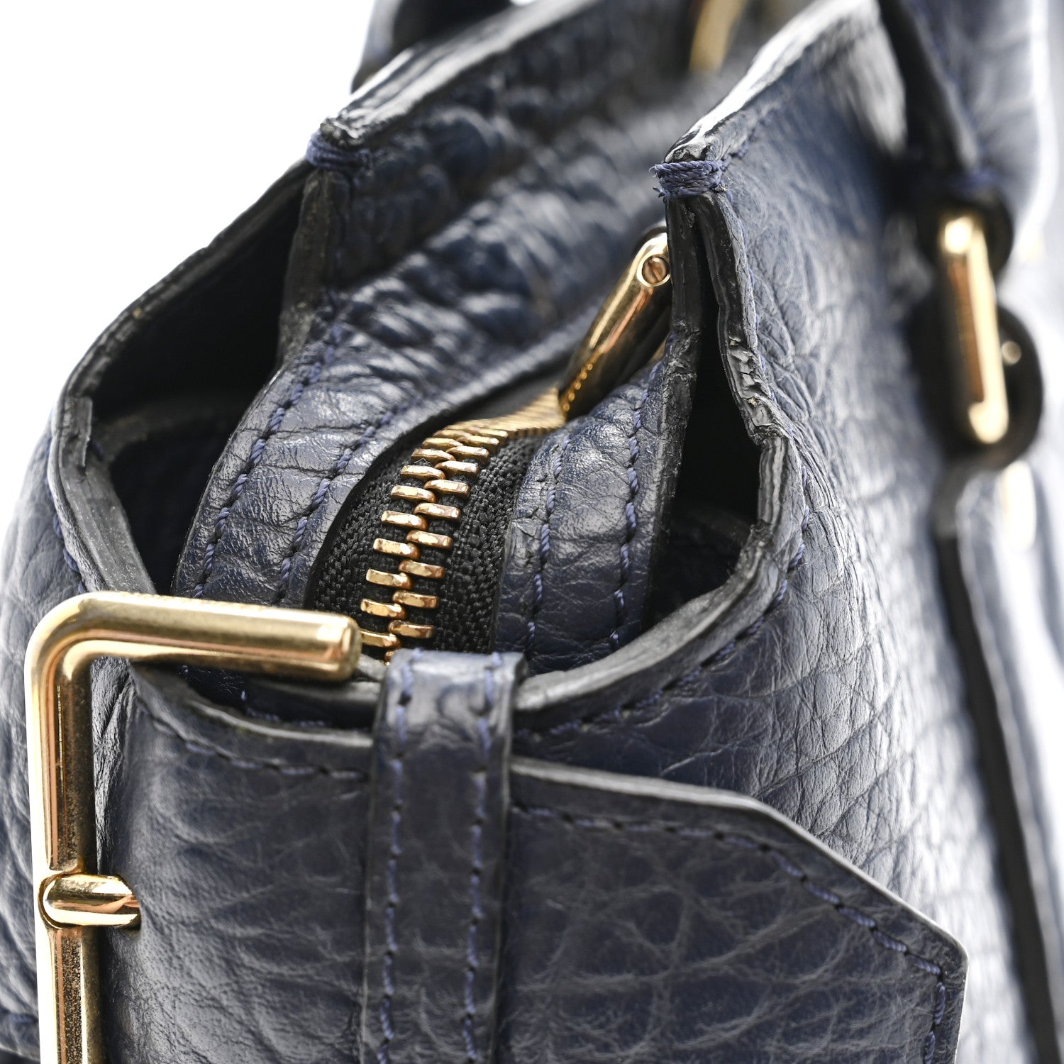 Burberry Signature Grain Small Clifton Bag Navy Blue 12 of 14