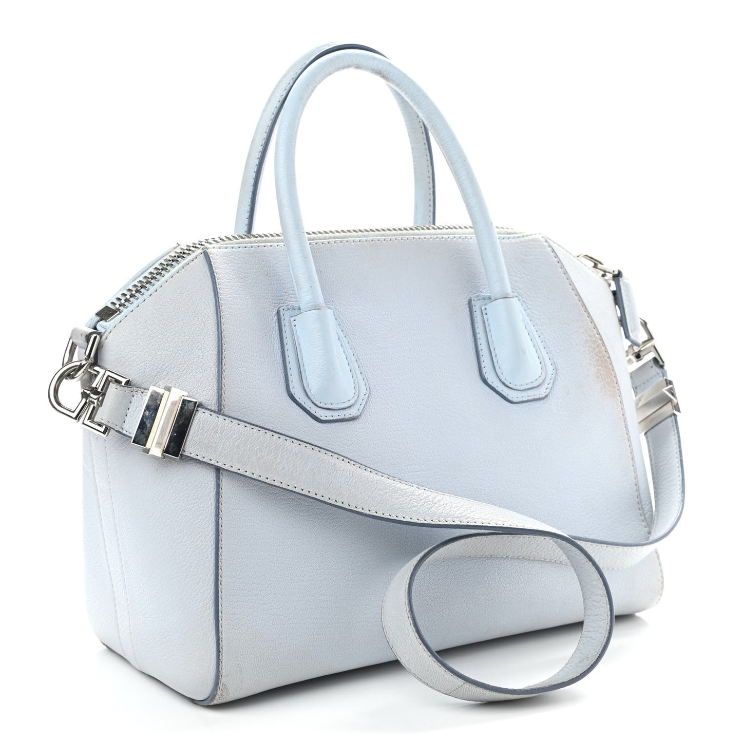 Sugar Goatskin Small Antigona Pale Blue